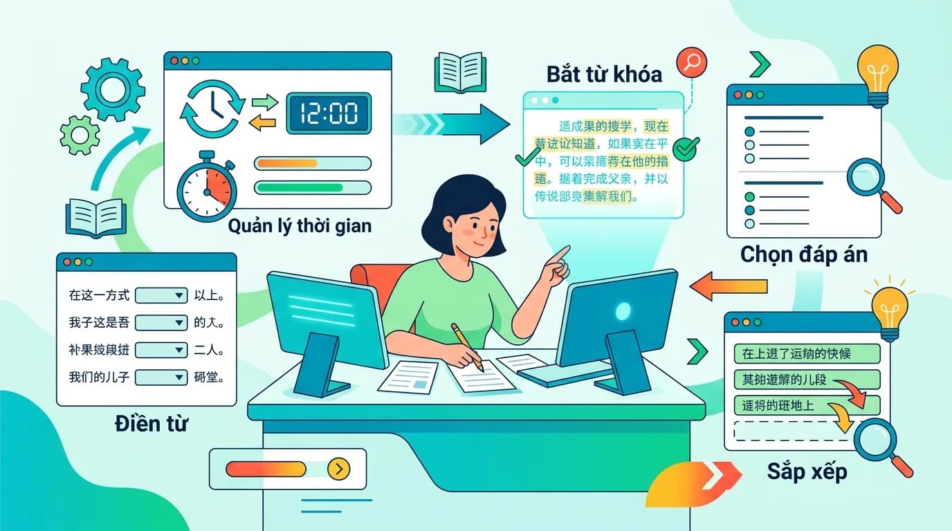 Cách Làm Phần Đọc Hiểu HSK 5 Nhanh & Chính Xác: Kỹ Thuật Từng Dạng Bài