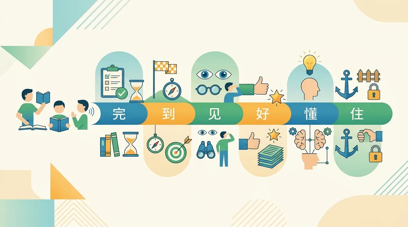 Bổ ngữ kết quả tiếng Trung: Cách dùng 完, 到, 见, 好, 懂, 住 chi tiết