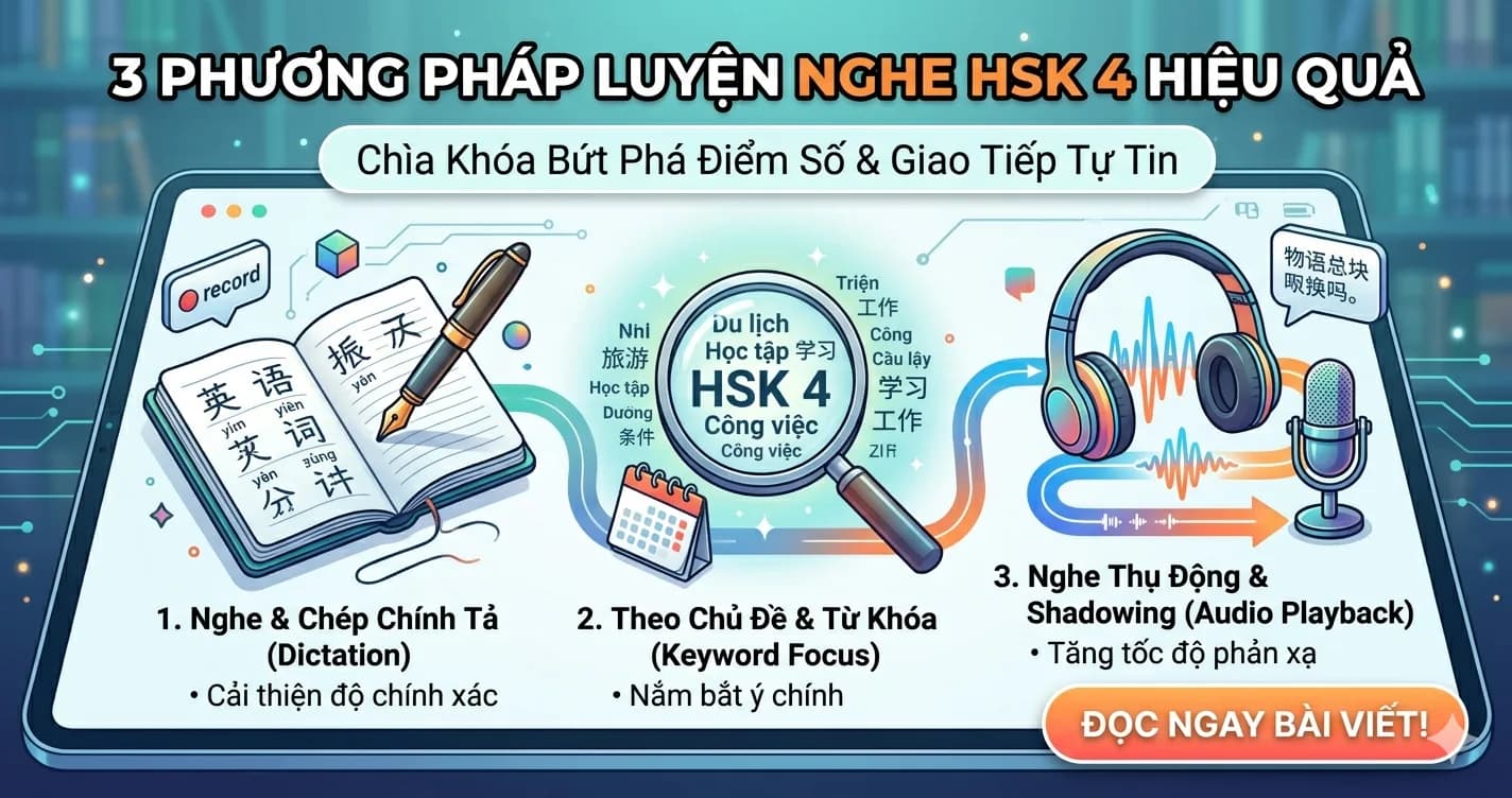 3 Phương Pháp Luyện Nghe HSK 4 Hiệu Quả Bạn Nên Biết