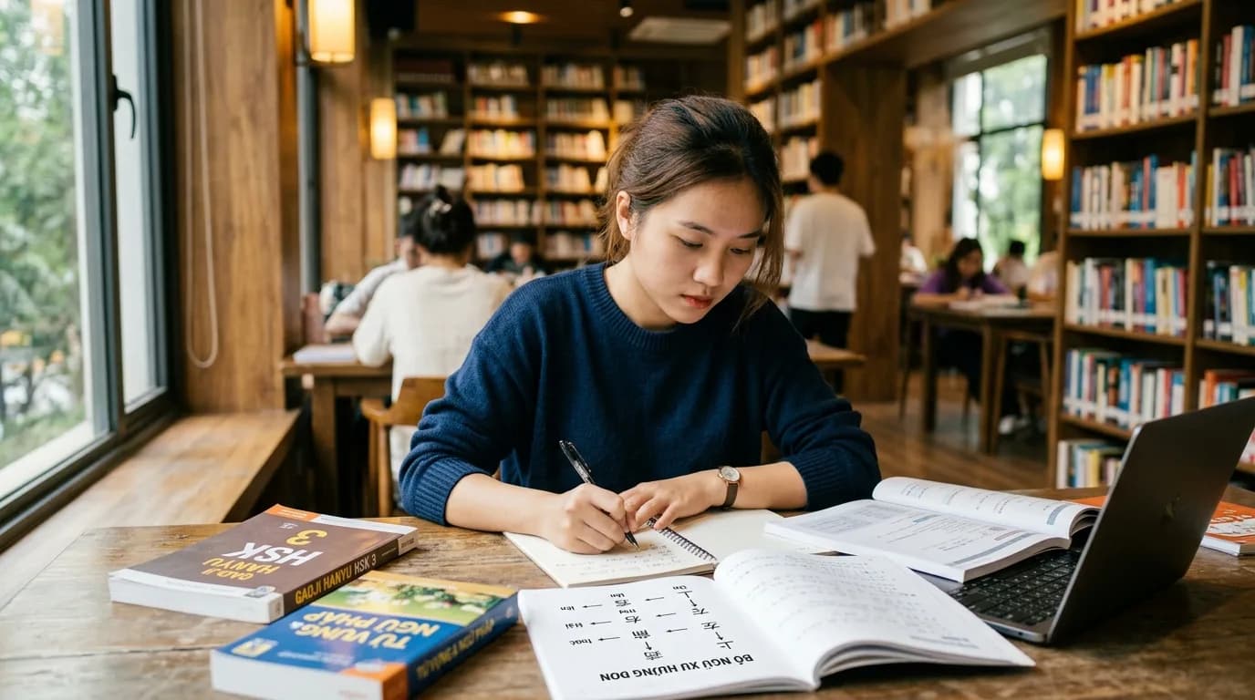 Từ Vựng Phương Hướng Và Bổ Ngữ Xu Hướng Đơn Trong HSK 3