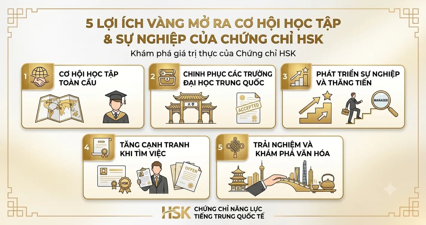 Chứng chỉ HSK có giá trị gì? 5 Lợi Ích Vàng Mở Ra Cơ Hội Học Tập và Sự Nghiệp