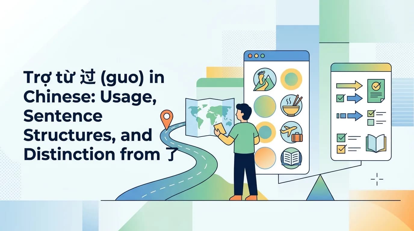 Trợ từ 过 (guo) trong tiếng Trung: Cách dùng, cấu trúc câu và phân biệt với 了
